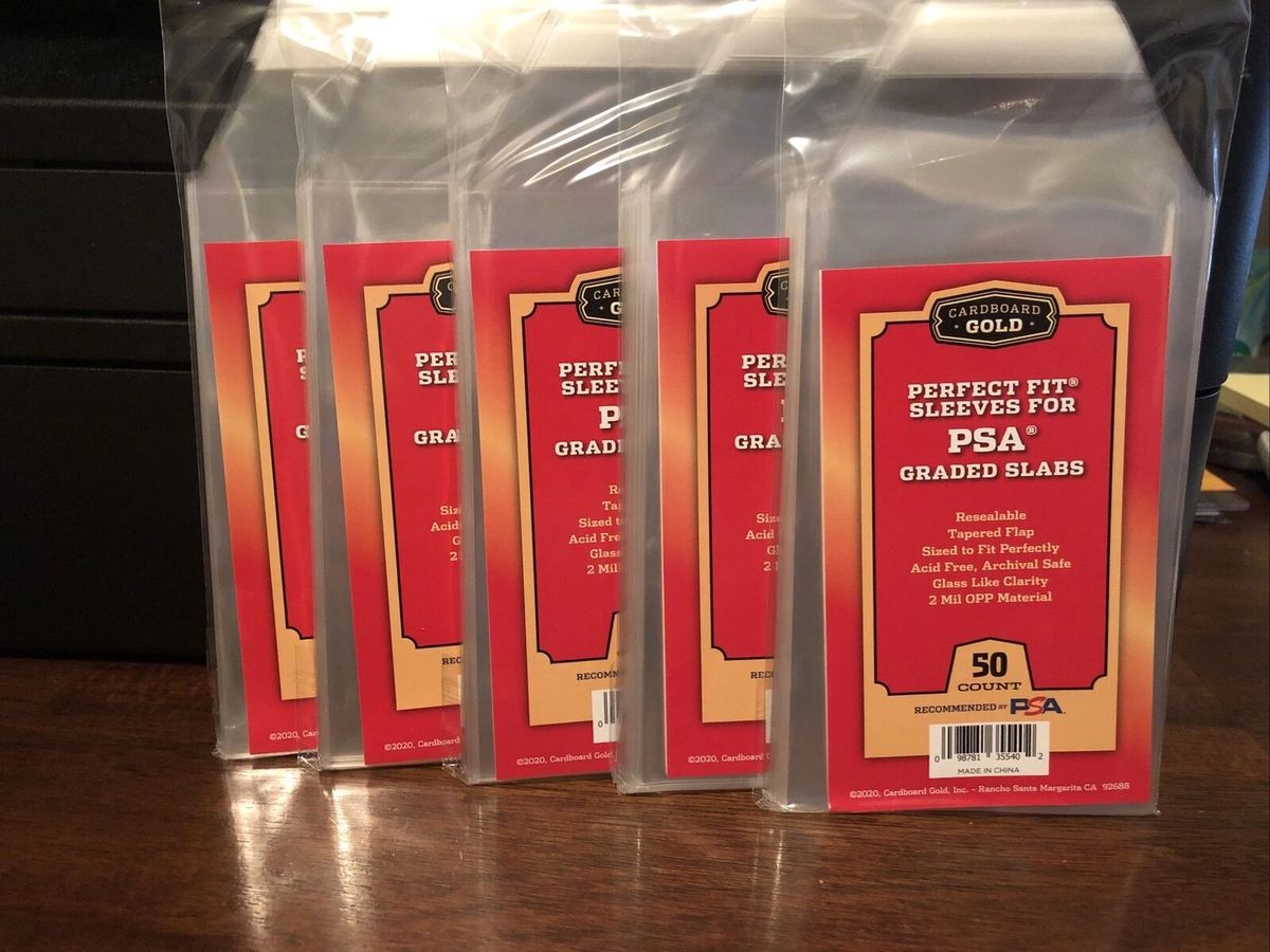 Cardboard Gold Perfect Fit PSA Graded Card Bags Resealable Sleeves 5